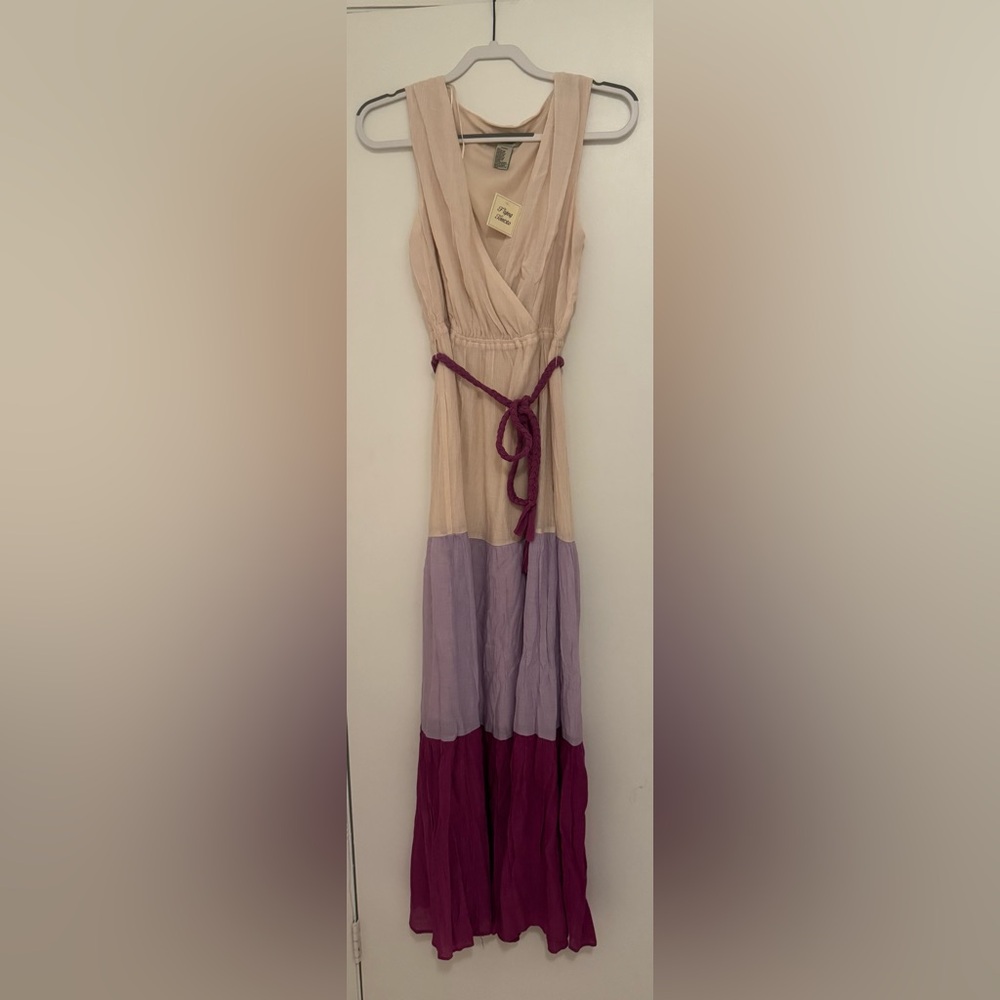 Flying Tomato Cream and Purple Maxi Dress